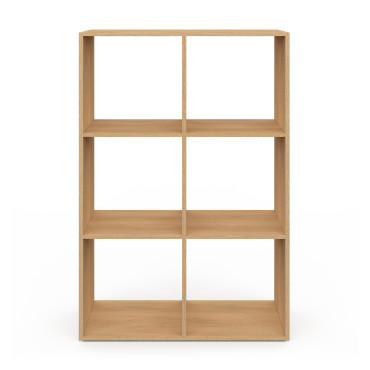 Meuble de rangement cube Faustine 6 case effet lattes