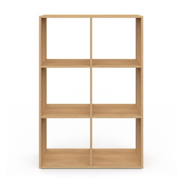 Meuble de rangement cube Faustine 6 case effet lattes