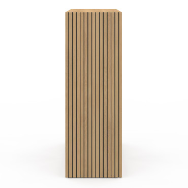 Meuble de rangement cube Faustine 6 case effet lattes