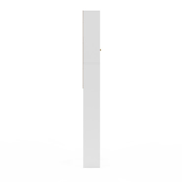 Meuble spécial dessus de WC avec placard bois et blanc