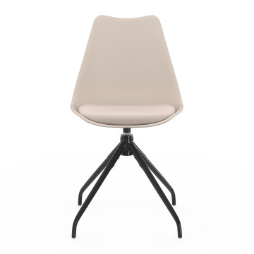 Chaises Nordia assise pivotante beige pieds métal - lot de 6
