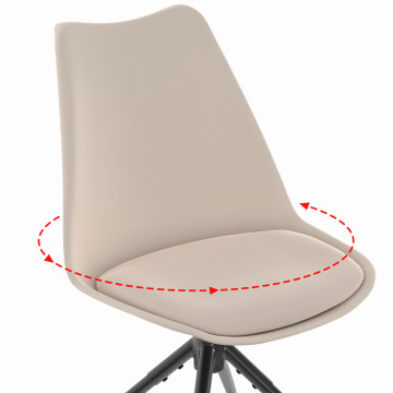 Chaises Nordia assise pivotante beige pieds métal - lot de 6