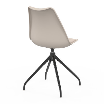 Chaises Nordia assise pivotante beige pieds métal - lot de 6