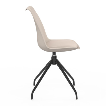Chaises Nordia assise pivotante beige pieds métal - lot de 6