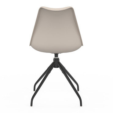 Chaises Nordia assise pivotante beige pieds métal - lot de 6
