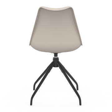 Chaises Nordia assise pivotante beige pieds métal - lot de 6