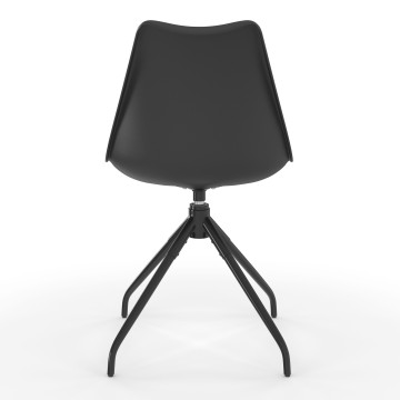Chaises Nordia assise pivotante noire pieds métal - lot de 4