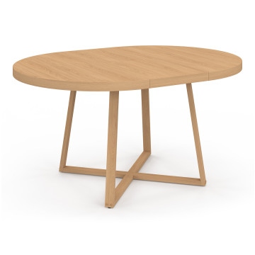 Table repas Sana plateau extensible 110-150 rond et pieds bois