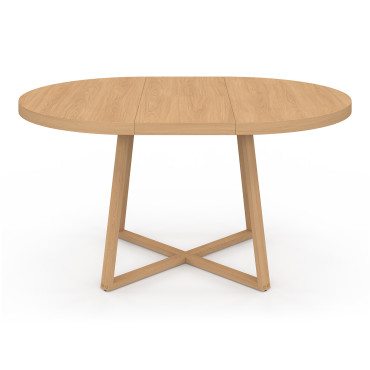 Table repas Sana plateau extensible 110-150 rond et pieds bois