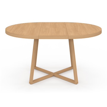 Table repas Sana plateau extensible 110-150 rond et pieds bois