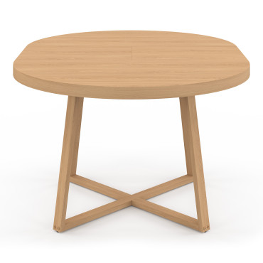 Table repas Sana plateau extensible 110-150 rond et pieds bois