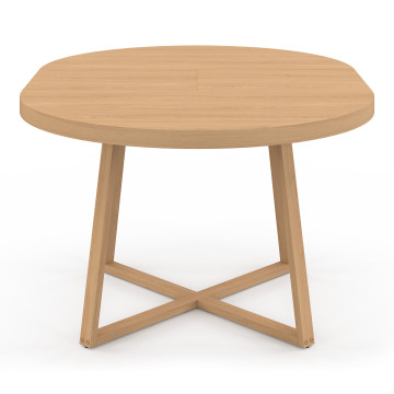 Table repas Sana plateau extensible 110-150 rond et pieds bois