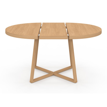 Table repas Sana plateau extensible 110-150 rond et pieds bois