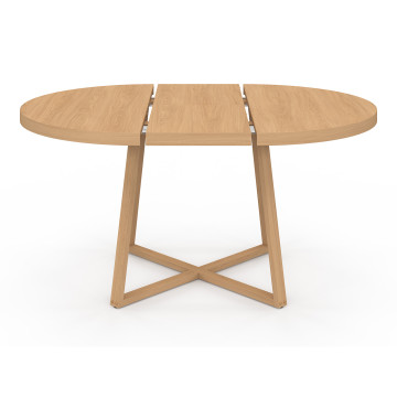 Table repas Sana plateau extensible 110-150 rond et pieds bois
