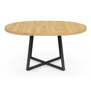 Table repas Sana plateau extensible 110-150 rond et pieds métal