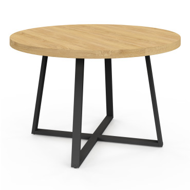 Table repas Sana plateau extensible 110-150 rond et pieds métal
