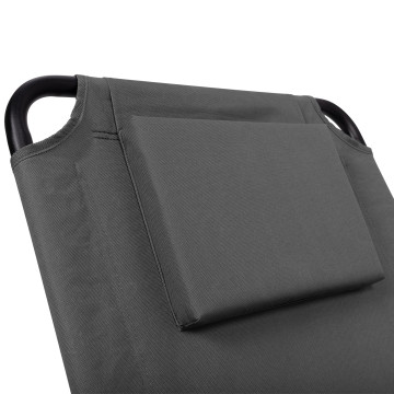 Fauteuils de jardin inclinables pliables et portables gris - lot de 2