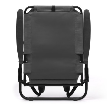 Fauteuils de jardin inclinables pliables et portables gris - lot de 2