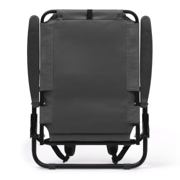 Fauteuils de jardin inclinables pliables et portables gris - lot de 2