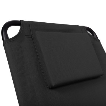 Fauteuils de jardin inclinables pliables et portables noir - lot de 2