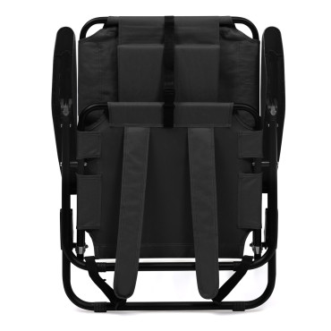Fauteuils de jardin inclinables pliables et portables noir - lot de 2