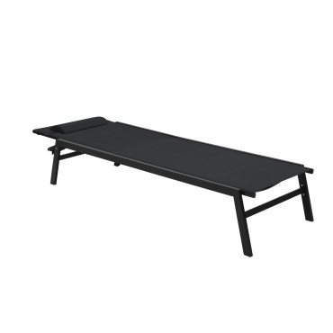 Transats inclinables Faro 5 positions en aluminium noir - lot de 2