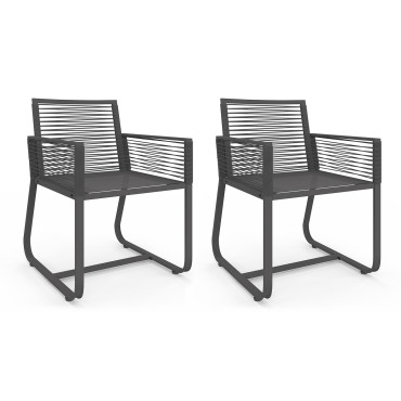 Chaises de jardin Varna grises - lot de 2