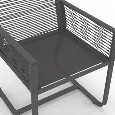 Chaises de jardin Varna grises - lot de 2