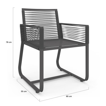 Chaises de jardin Varna grises - lot de 2