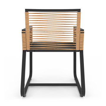 Chaises de jardin Varna effet rotin et noir  - lot de 2