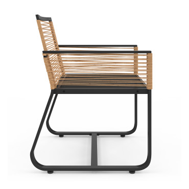Chaises de jardin Varna effet rotin et noir  - lot de 2