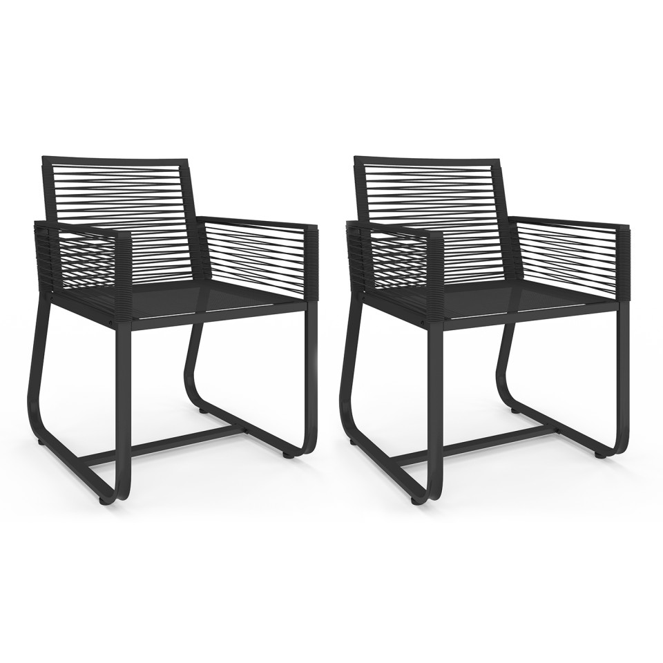 Chaises de jardin Varna noir - lot de 2 Chaises de jardin Varna noir - lot de 2
