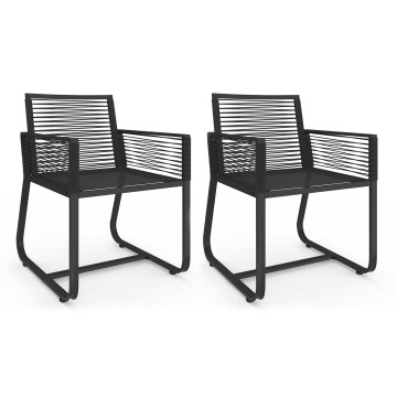 Chaises de jardin Varna noir  - lot de 2