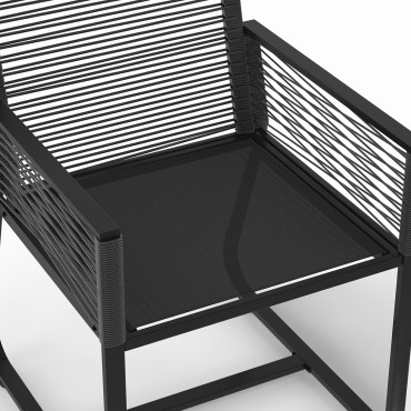Chaises de jardin Varna noir  - lot de 2