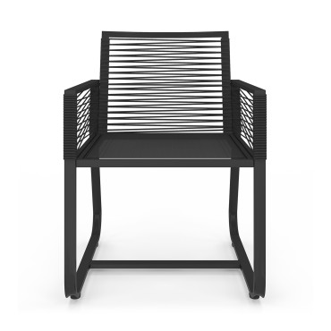Chaises de jardin Varna noir  - lot de 2