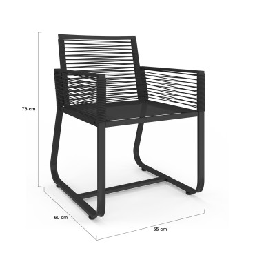 Chaises de jardin Varna noir  - lot de 2