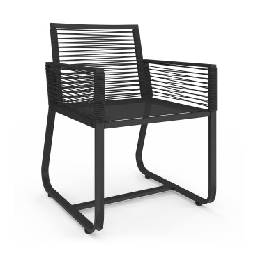 Chaises de jardin Varna noir  - lot de 2