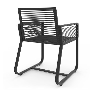 Chaises de jardin Varna noir  - lot de 2
