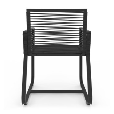 Chaises de jardin Varna noir  - lot de 2