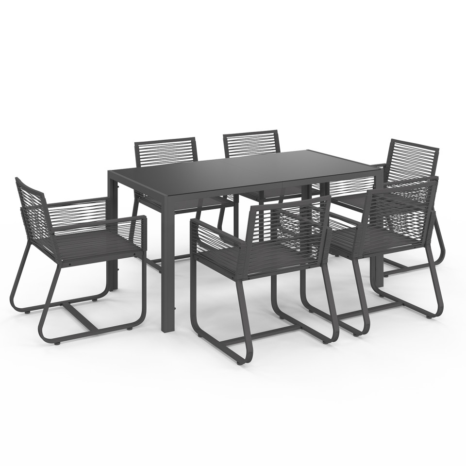 Salon de jardin Varna  6 places gris anthracite