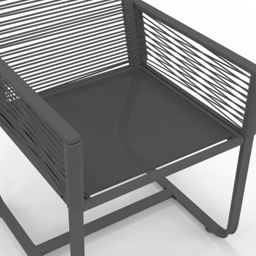 Salon de jardin Varna  6 places gris anthracite
