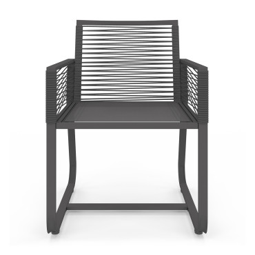 Salon de jardin Varna  6 places gris anthracite