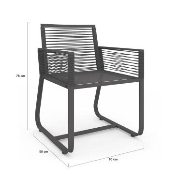 Salon de jardin Varna  6 places gris anthracite