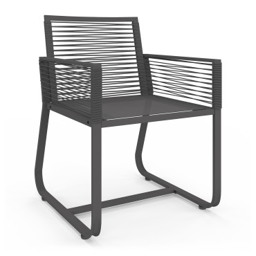 Salon de jardin Varna  6 places gris anthracite