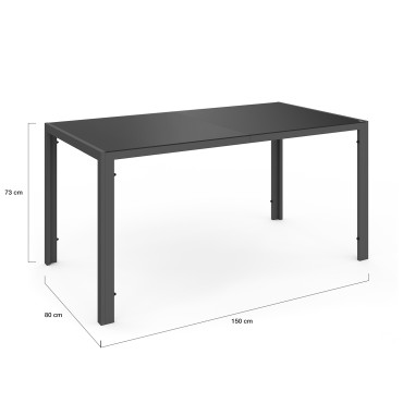 Salon de jardin Varna  6 places gris anthracite
