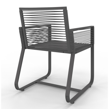 Salon de jardin Varna  6 places gris anthracite