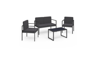 Salon de jardin Pemba 4 places gris