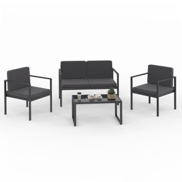 Salon de jardin Pemba 4 places gris