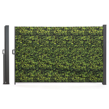 Paravent rétractable occultant 400x180cm motif feuillage