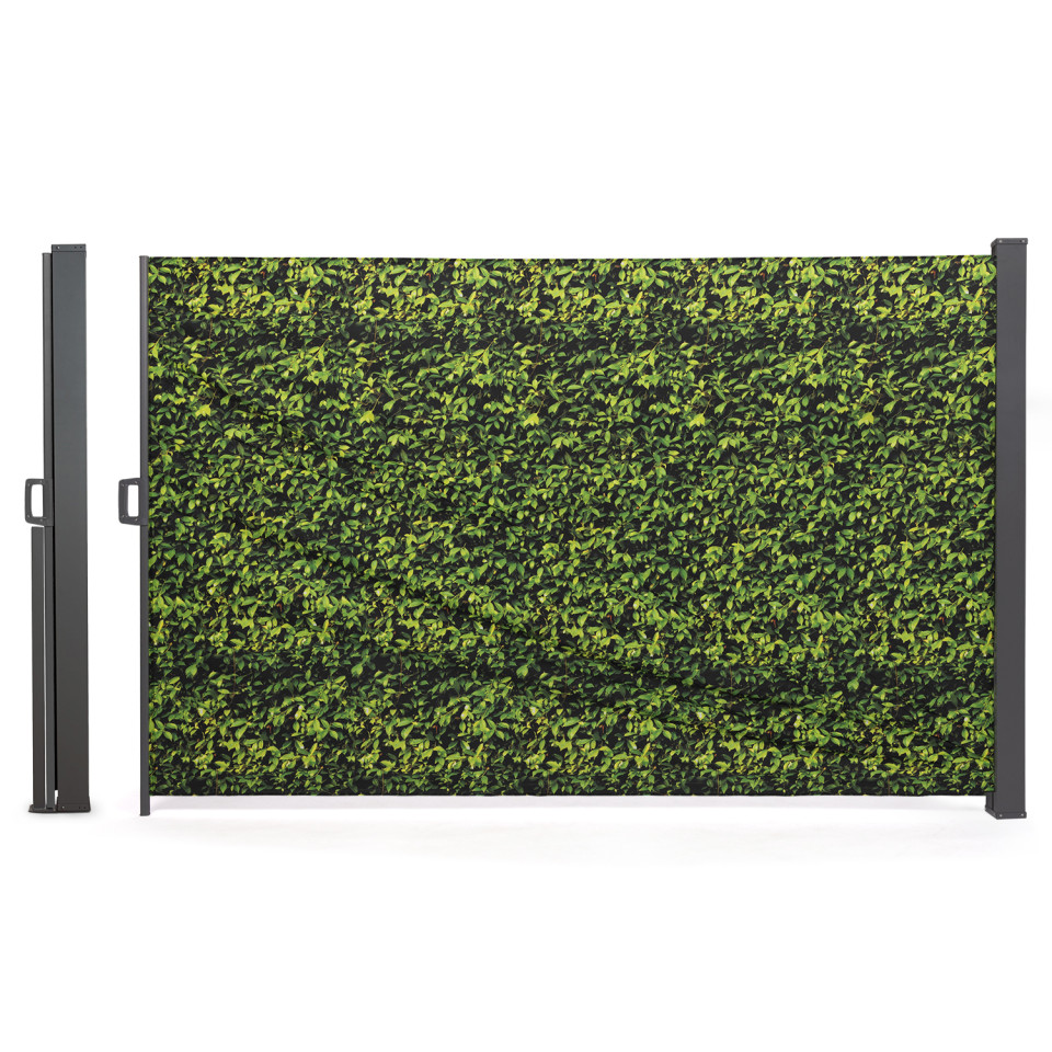 Paravent rétractable occultant 400x180cm motif feuillage Paravent rétractable occultant 400x180cm motif feuillage